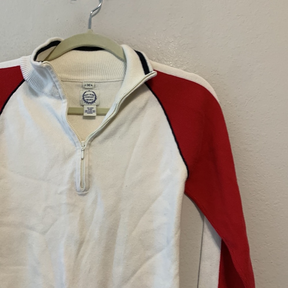 Vintage Polo Jeans Red Sleeve Zip Neck Long Sleeve Top - Picture 6 of 8
